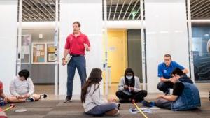 Mark Yoss and students participating in STEM summer camp